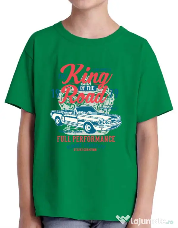 Tricou ADLER copil King Of The Road Verde mediu