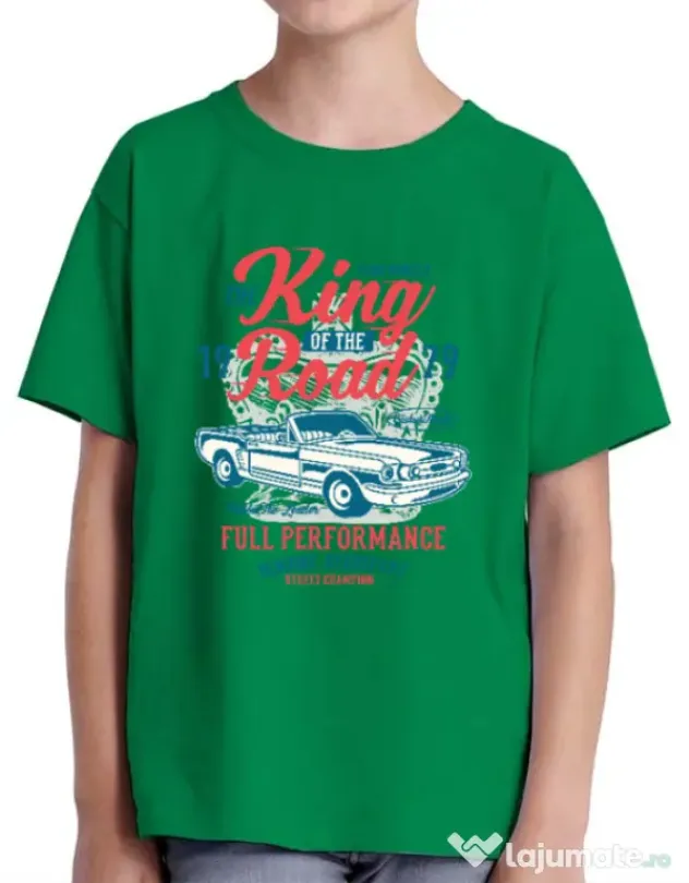 Tricou ADLER copil King Of The Road Verde mediu