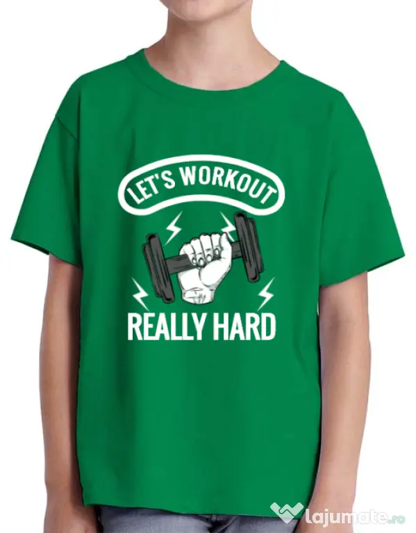 Tricou ADLER copil Let’s workout Verde mediu