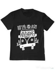 Tricou ADLER copil Lets Go an Adventure Negru