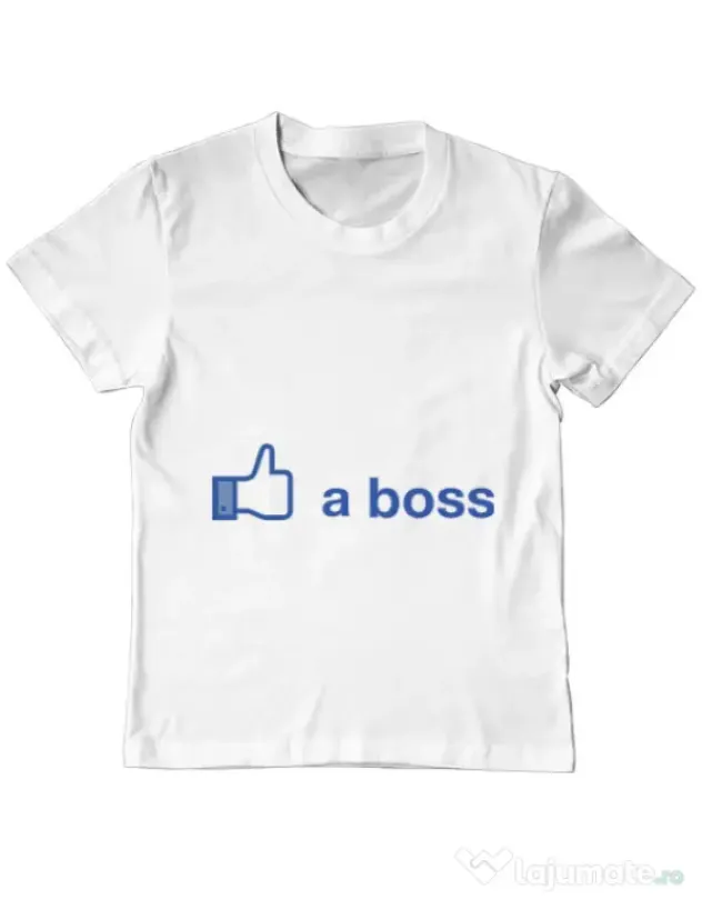 Tricou ADLER copil Like a boss Facebook Alb