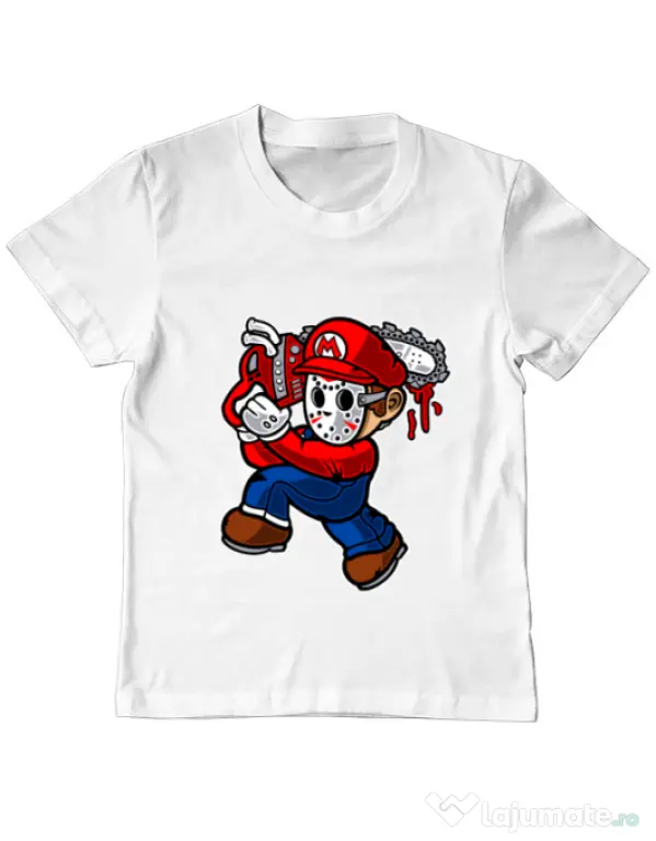 Tricou ADLER copil Mario Massacre Alb