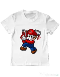 Tricou ADLER copil Mario Massacre Alb