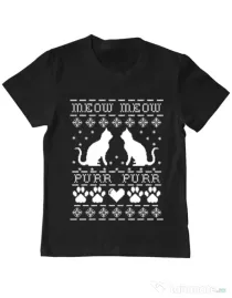 Tricou ADLER copil Meow purr Negru