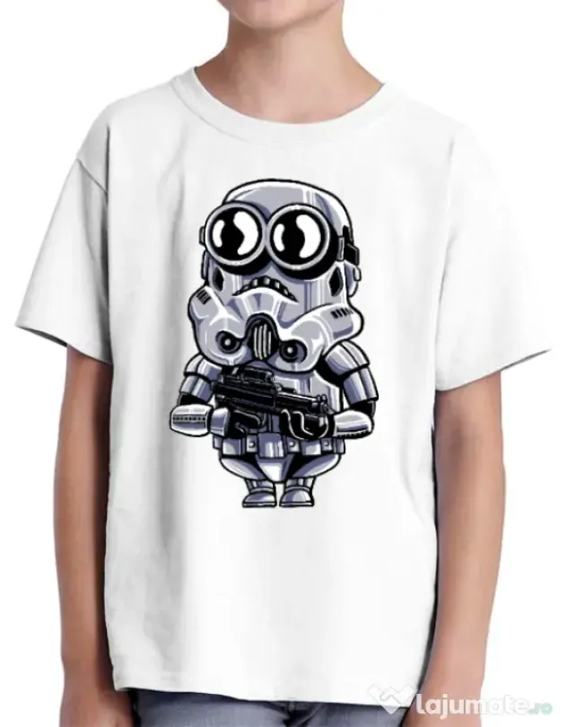 Tricou ADLER copil Minion trooper Alb