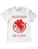 Tricou ADLER copil Mother of cats Alb