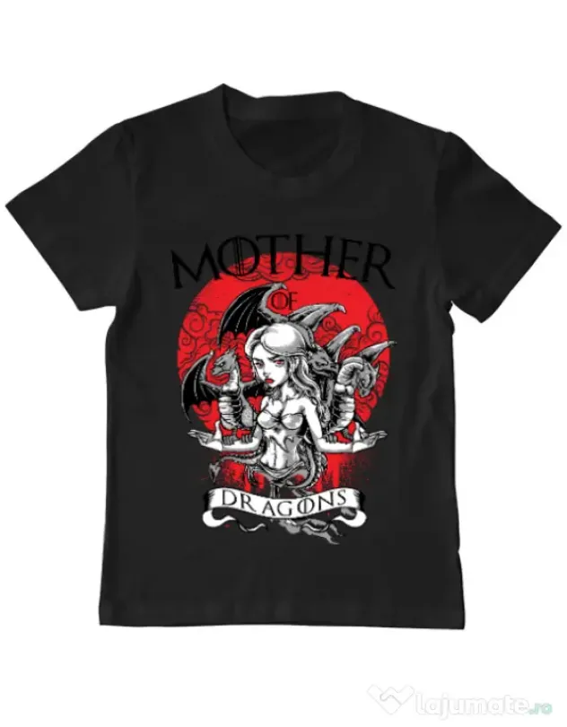 Tricou ADLER copil Mother of dragons Negru