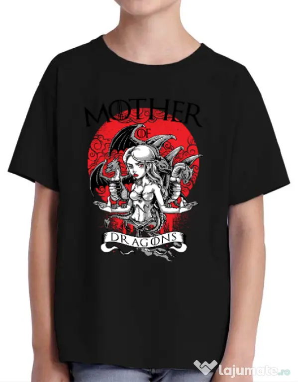 Tricou ADLER copil Mother of dragons Negru