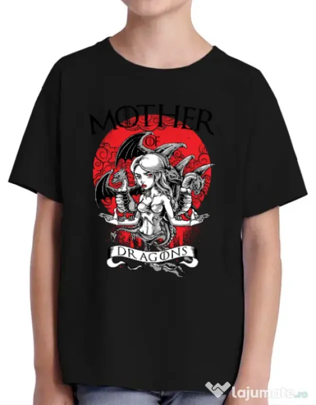 Tricou ADLER copil Mother of dragons Negru