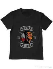 Tricou ADLER copil Native chief Negru