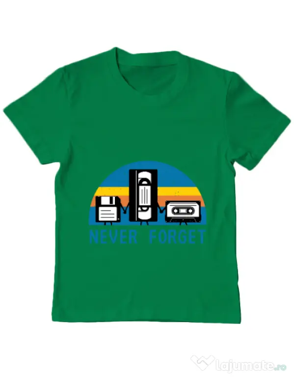 Tricou ADLER copil Never forget Verde mediu