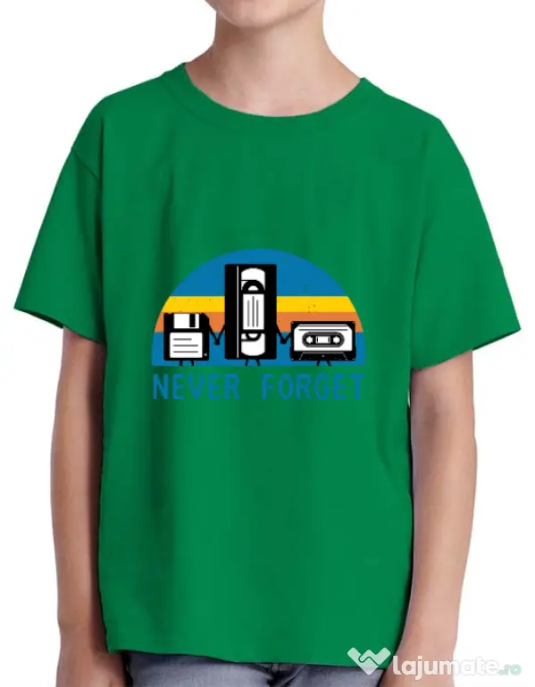 Tricou ADLER copil Never forget Verde mediu