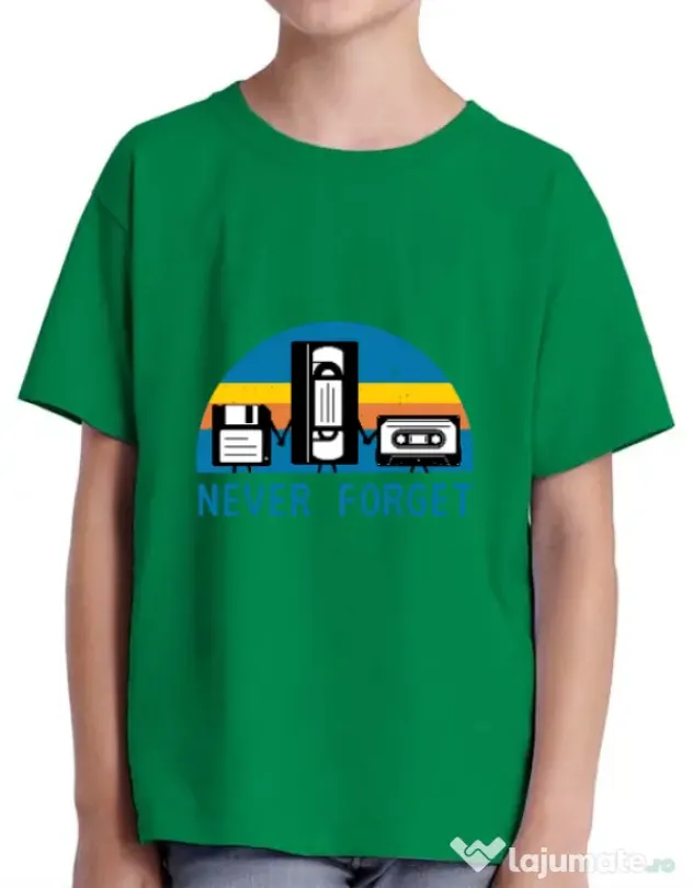 Tricou ADLER copil Never forget Verde mediu