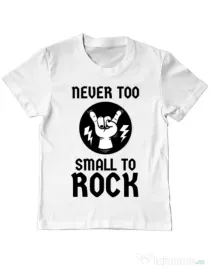Tricou ADLER copil Never too small to rock Alb