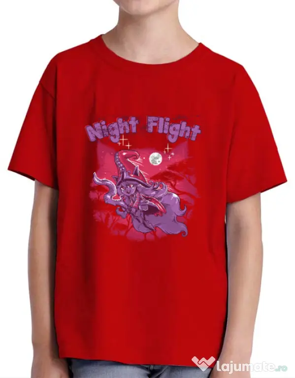 Tricou ADLER copil Night flight Rosu