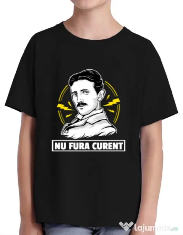 Tricou ADLER copil Nu fura curent Negru