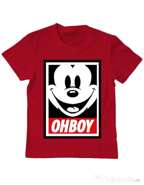 Tricou ADLER copil Oh boy Rosu