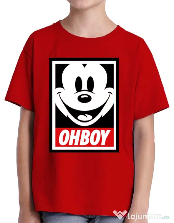 Tricou ADLER copil Oh boy Rosu