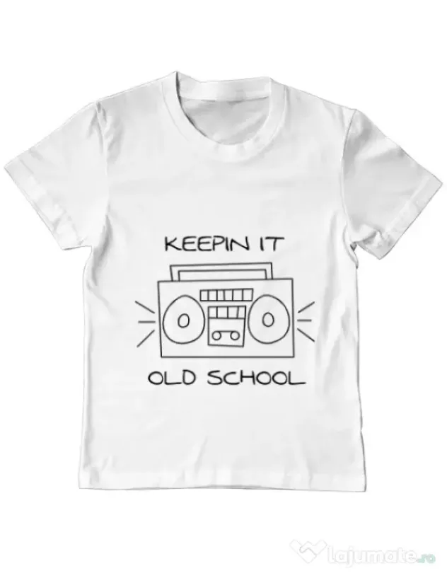 Tricou ADLER copil Old school stereo Alb