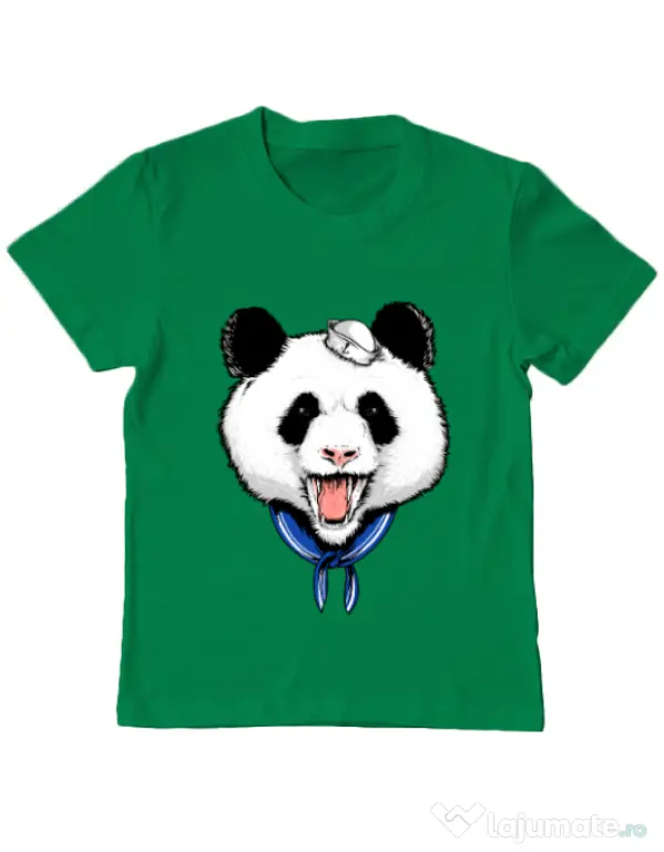 Tricou ADLER copil Panda Sailor Verde mediu