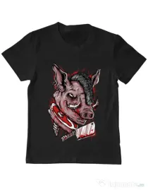 Tricou ADLER copil Pig Saw Negru