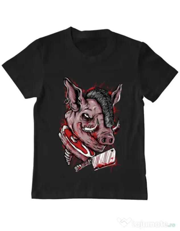 Tricou ADLER copil Pig Saw Negru
