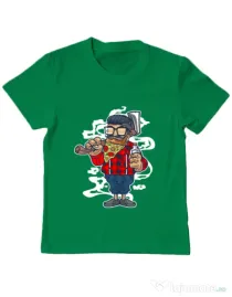 Tricou ADLER copil Pizza Beard Verde mediu
