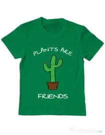 Tricou ADLER copil Plants are friends Verde mediu
