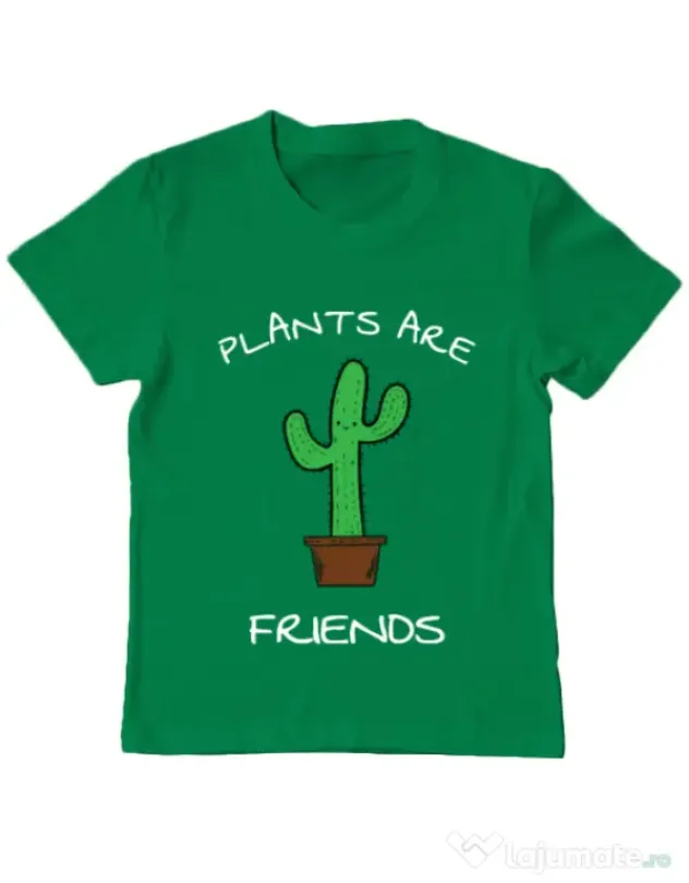 Tricou ADLER copil Plants are friends Verde mediu