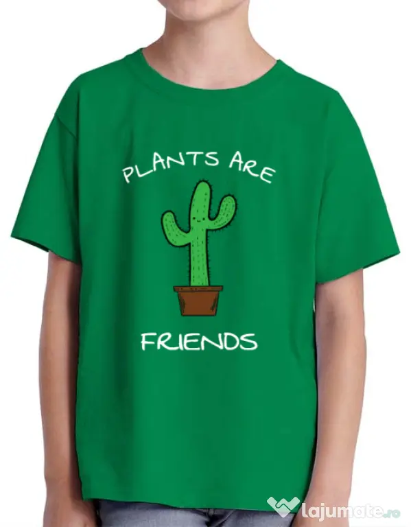 Tricou ADLER copil Plants are friends Verde mediu