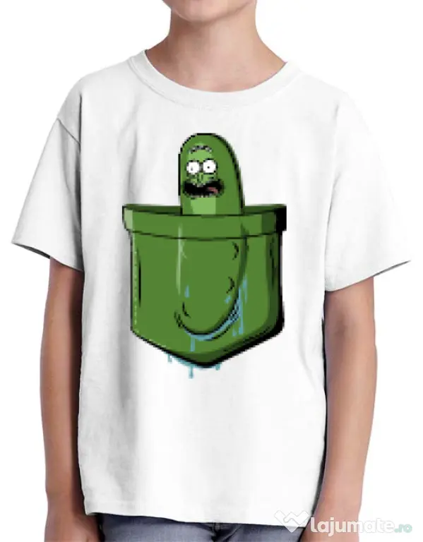 Tricou ADLER copil Pocket Pickle Alb