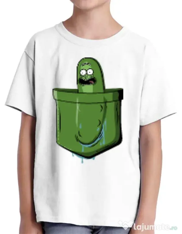 Tricou ADLER copil Pocket Pickle Alb