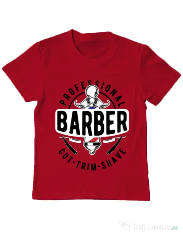 Tricou ADLER copil Professional barber Rosu