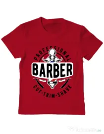 Tricou ADLER copil Professional barber Rosu