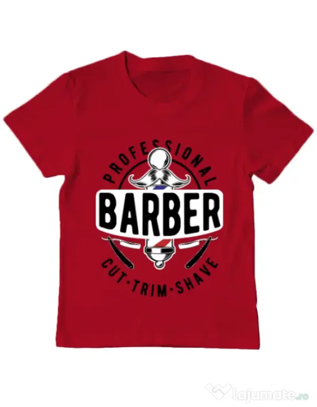 Tricou ADLER copil Professional barber Rosu
