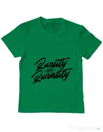 Tricou ADLER copil Quality not quantity Verde mediu