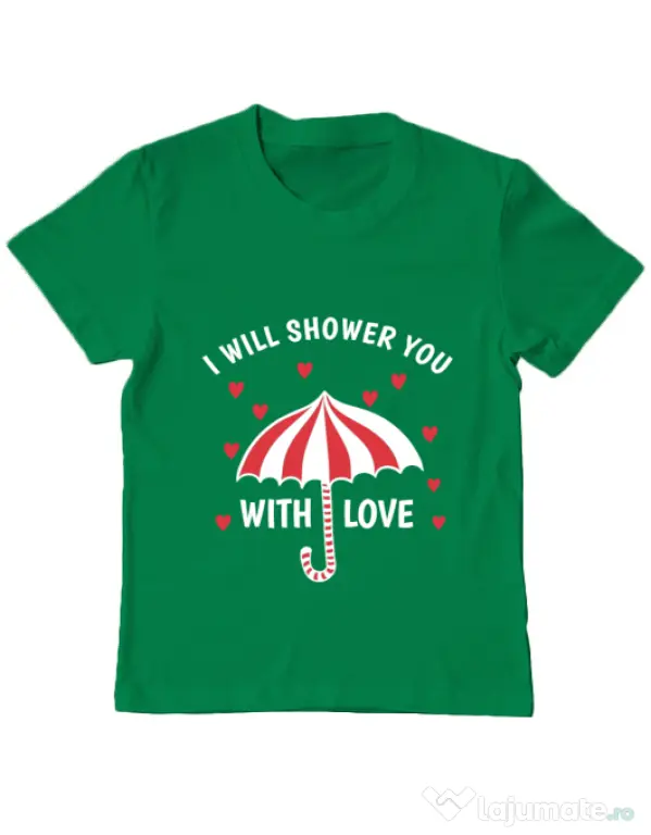 Tricou ADLER copil Raining love Verde mediu