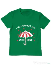 Tricou ADLER copil Raining love Verde mediu