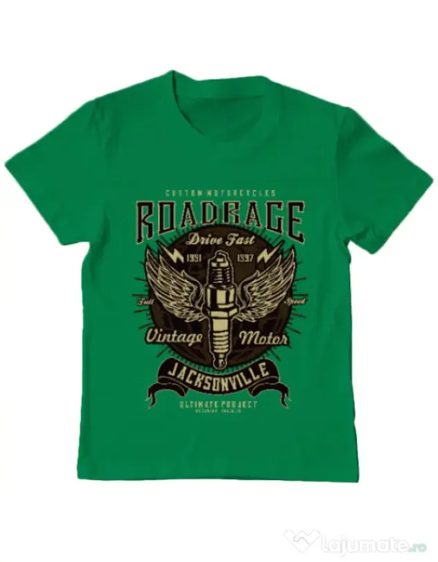 Tricou ADLER copil Road Rage Verde mediu