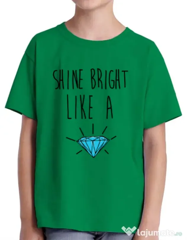 Tricou ADLER copil Shine bright like a diamond Verde mediu