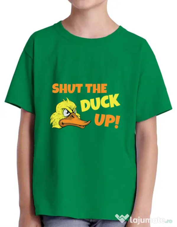 Tricou ADLER copil Shut the duck up Verde mediu