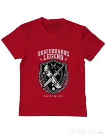 Tricou ADLER copil Skateboards Legend Rosu