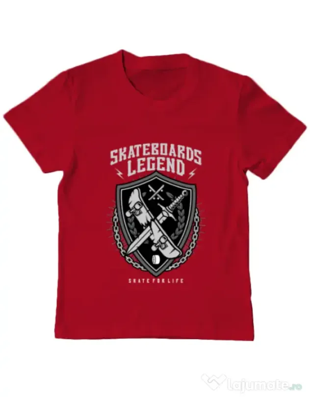 Tricou ADLER copil Skateboards Legend Rosu