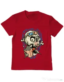 Tricou ADLER copil Skull Movie Rosu