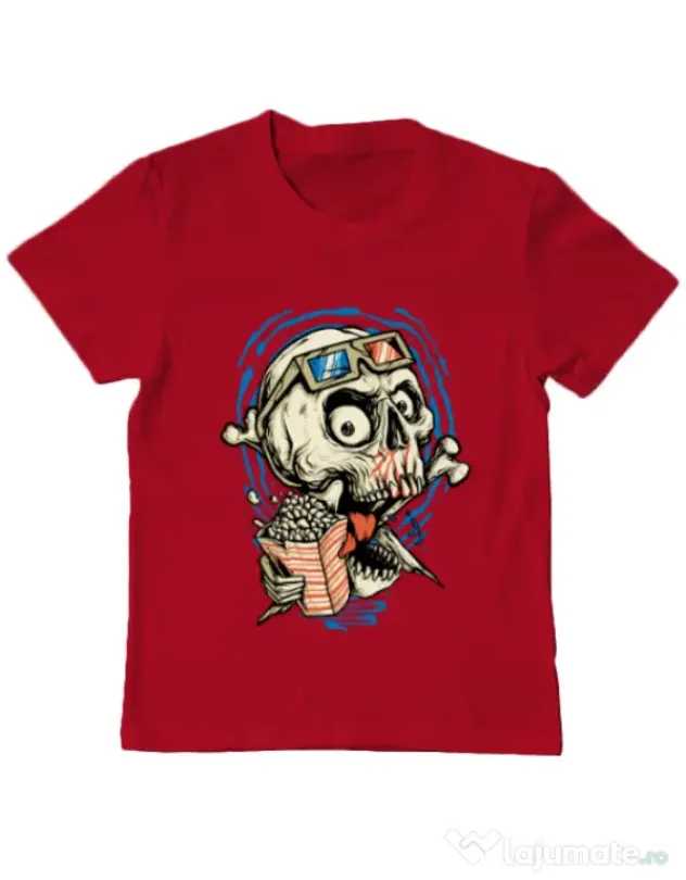 Tricou ADLER copil Skull Movie Rosu
