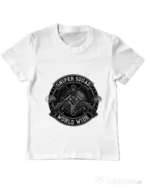 Tricou ADLER copil Sniper Squad Alb