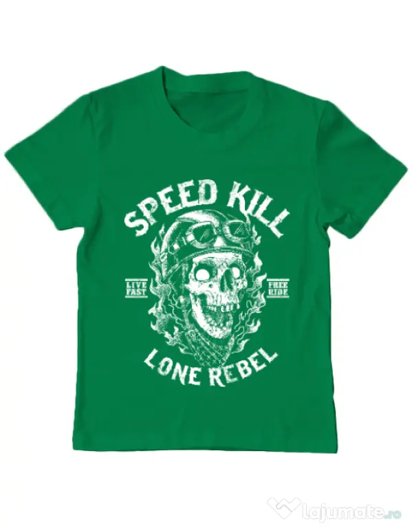 Tricou ADLER copil Speed kill Verde mediu