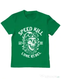 Tricou ADLER copil Speed kill Verde mediu