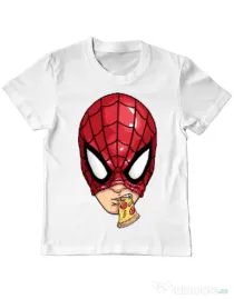 Tricou ADLER copil Spiderman pizza Alb