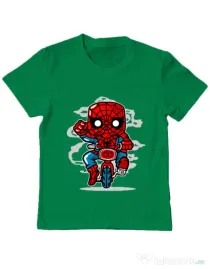 Tricou ADLER copil Spidey Minibike Verde mediu